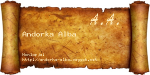 Andorka Alba névjegykártya